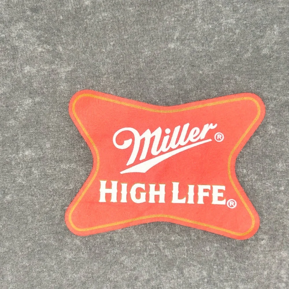Miller High Life Graphic T-Shirt XS Gray Beer Logo Tee Champagne Of Beers NWT